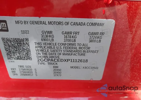 2023 Chevrolet Silverado 1500 2Wd Short Bed Lt from USA, damaged, VIN 2GCPACEDXP1112618